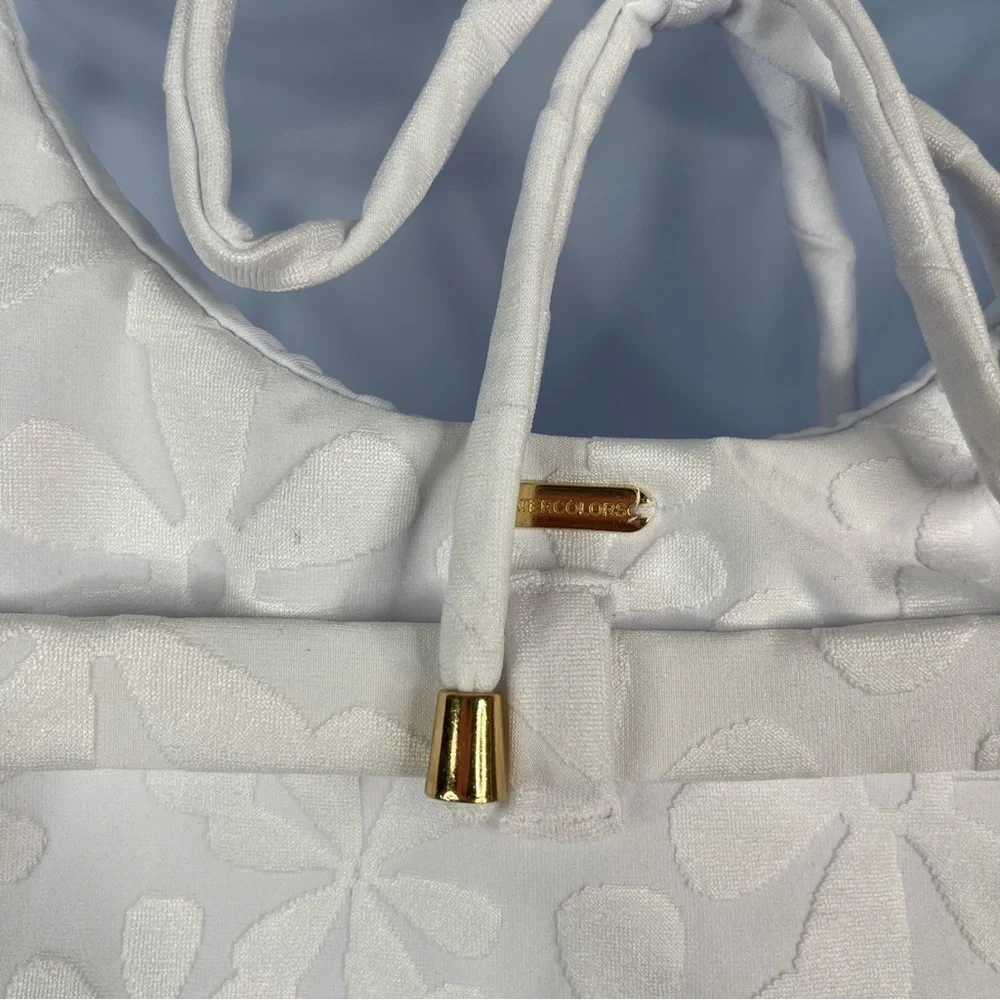 Kenny Flowers The Santorini White Floral Jacquard Underwire One Piece NWT - Picture 9 of 10